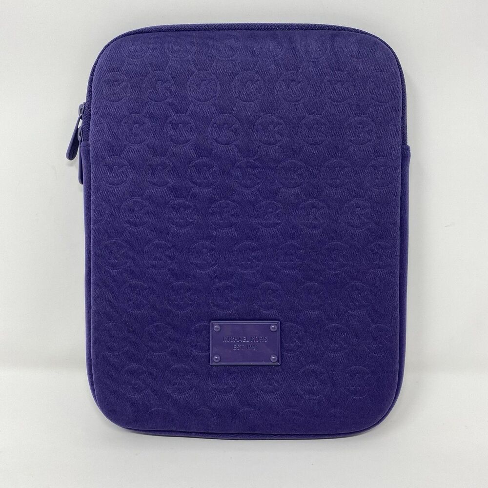 Michael Kors Purple Logo Neoprene i-Pad Tablet Protective Travel Case